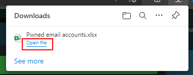 Download pwned email accounts